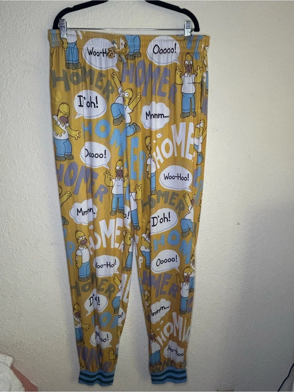 The Simpsons Homer Print Mens Yellow Doh Pajama‎ Pants Sleepwear VTG Lounge XXL